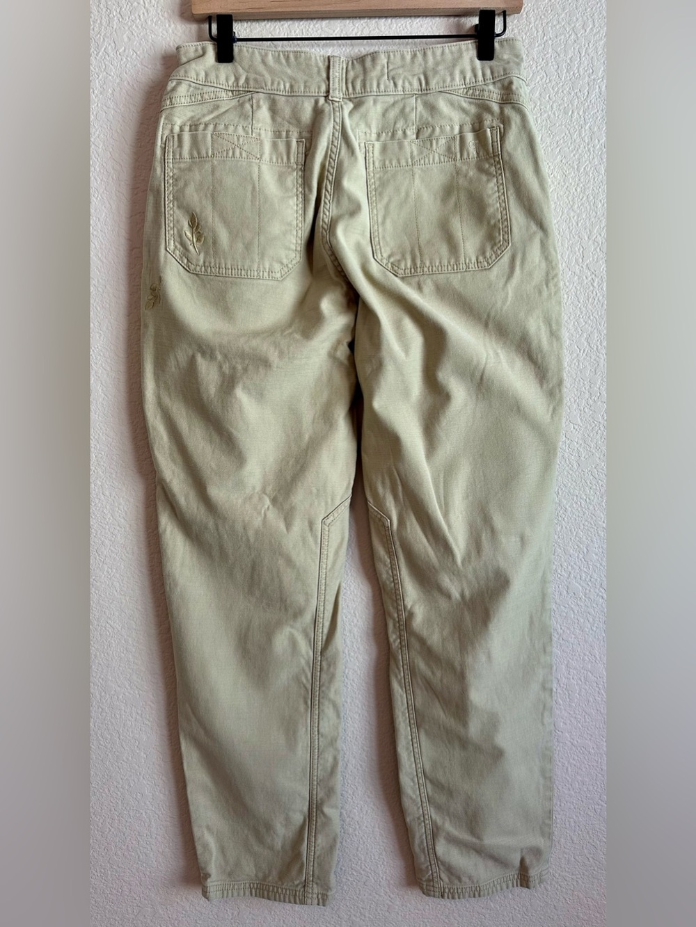 Pilcro Anthropologie The Wanderer Patchwork Pants Mid-Rise Khaki Beige Size 27 - Picture 9 of 15